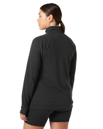 Ebony coloured Helly Hansen Womens Inshore Half Zip Pullover on white background 