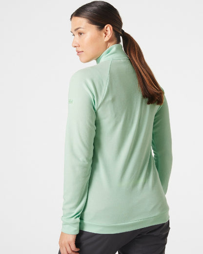 Mint coloured Helly Hansen Womens Inshore Half Zip Pullover on grey background 