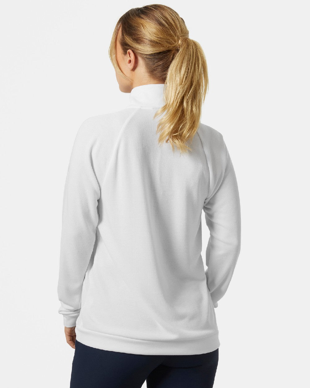 White coloured Helly Hansen Womens Inshore Half Zip Pullover on grey background 