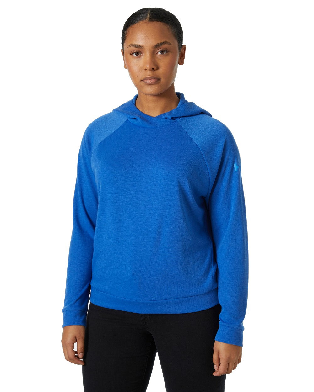 Cobalt 2.0 coloured Helly Hansen Womens Inshore Quick Dry Hoodie on white background 