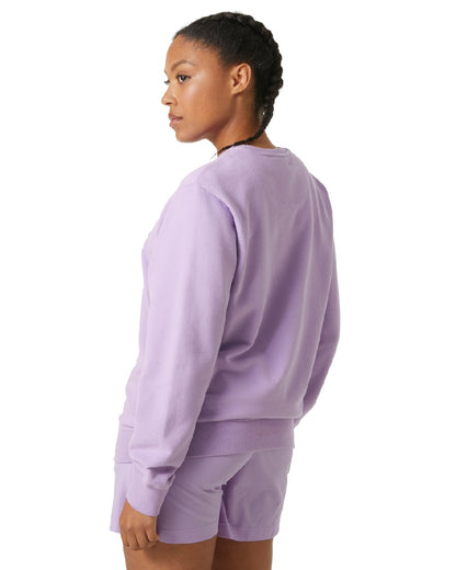 Heather coloured Helly Hansen Womens Logo Crew Sweatshirt on white background 