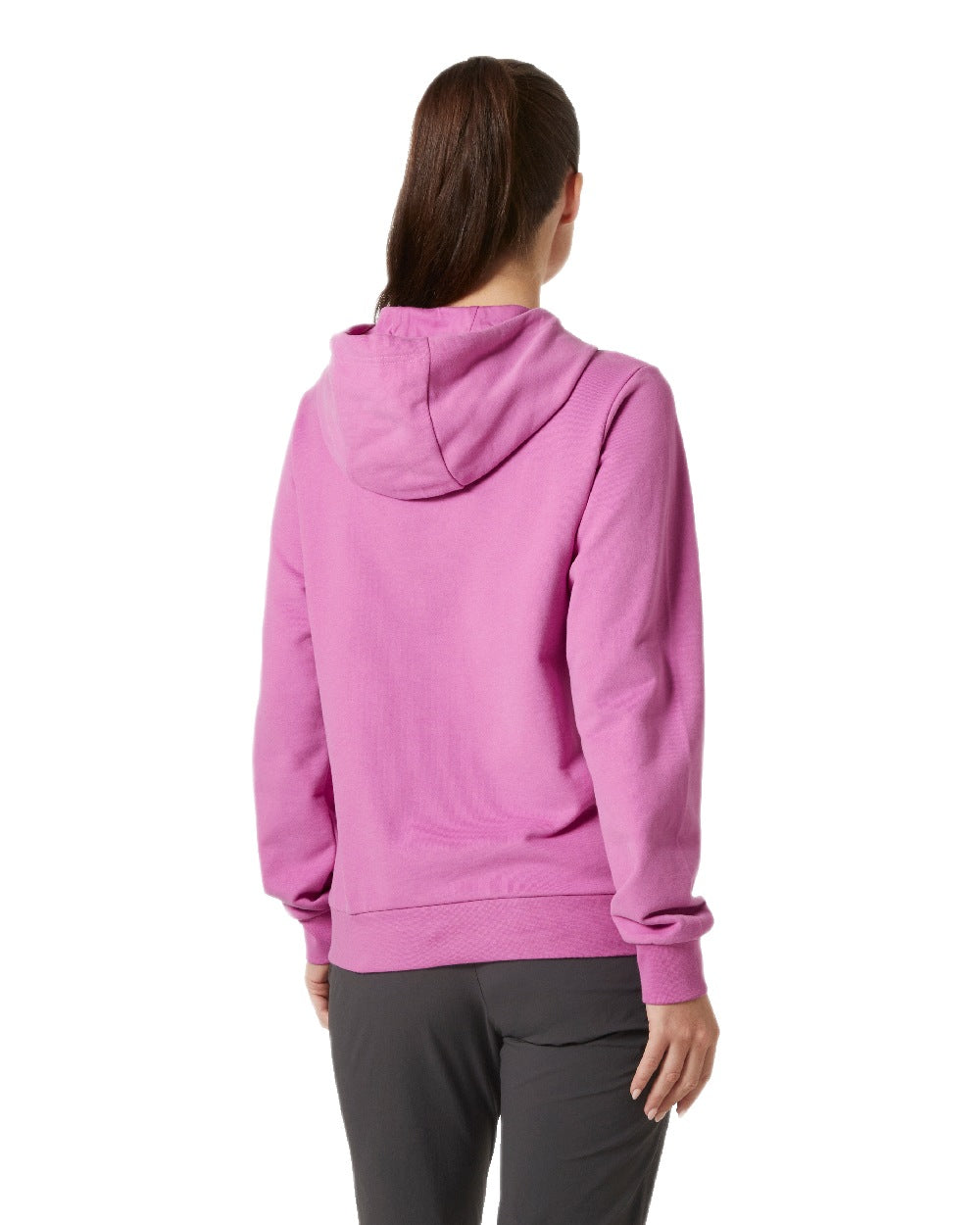 Meta Pink Coloured Helly Hansen Womens Logo Hoodie 2.0 on White Background

