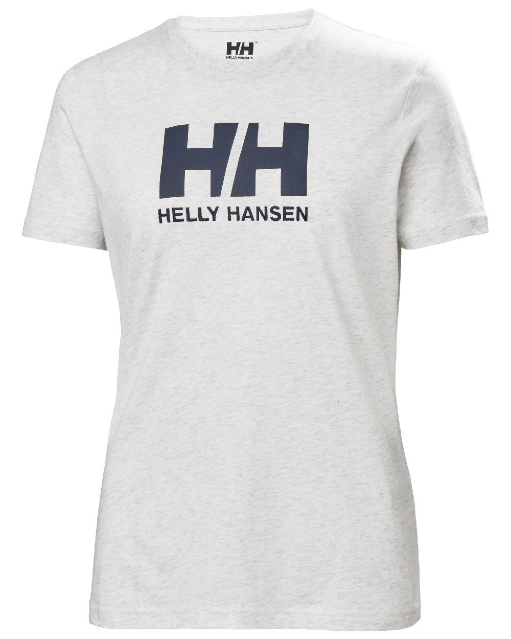 Nimbus Cloud Melange coloured Helly Hansen Womens Logo T-Shirt on white background 