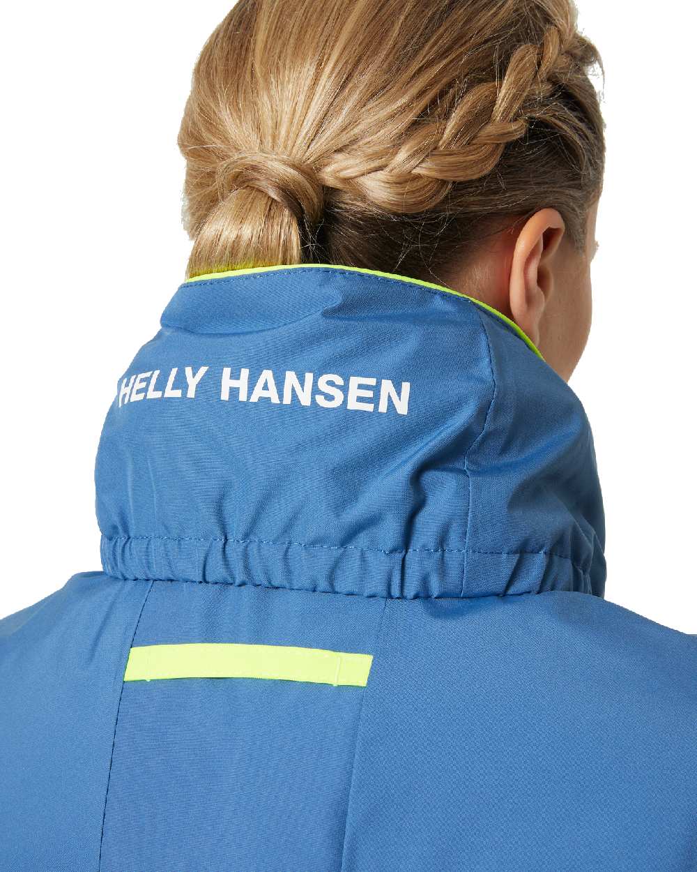 Azurite coloured Helly Hansen Womens Newport Inshore Sailing Jacket on white background 