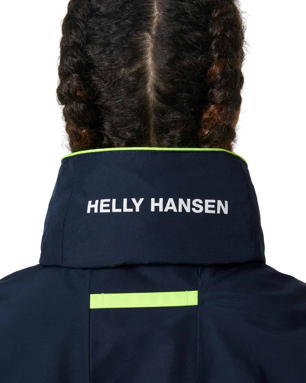 Navy coloured Helly Hansen Womens Newport Inshore Sailing Jacket on white background 