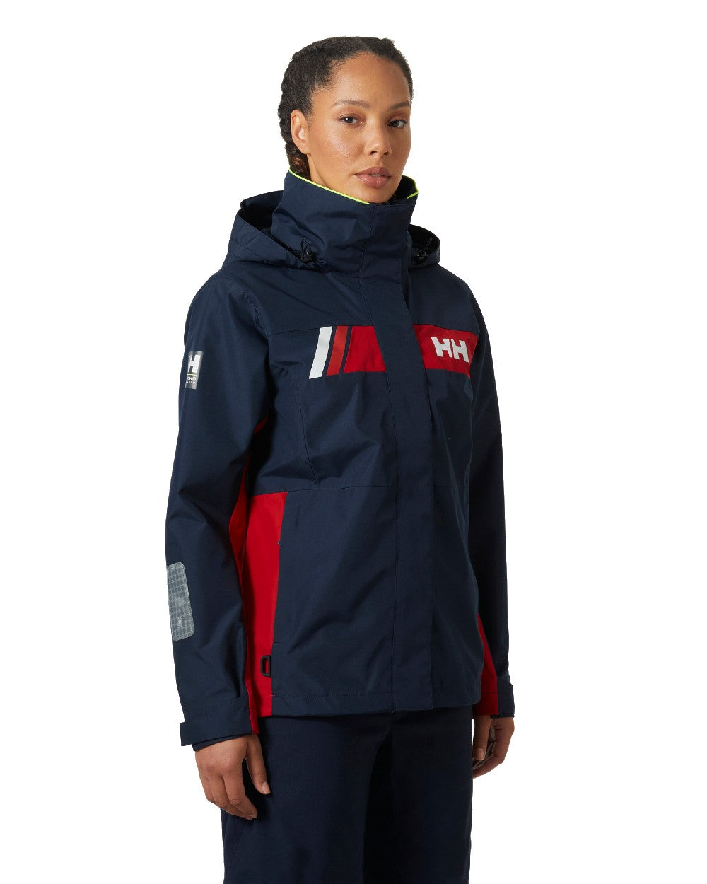 Navy coloured Helly Hansen Womens Newport Inshore Sailing Jacket on white background 