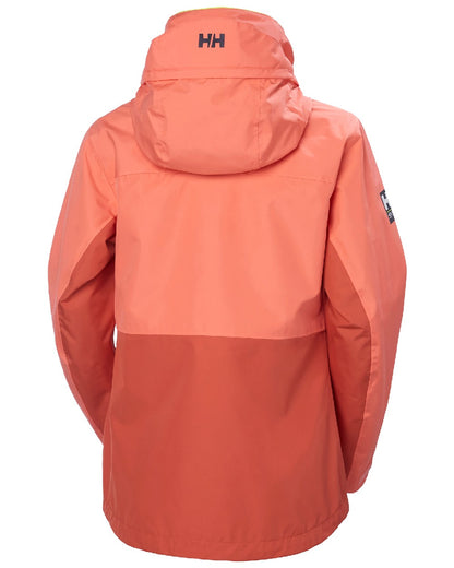 Peach Echo coloured Helly Hansen Womens Newport Inshore Sailing Jacket on white background 