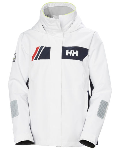 White coloured Helly Hansen Womens Newport Inshore Sailing Jacket on white background 