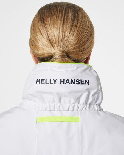 White coloured Helly Hansen Womens Newport Inshore Sailing Jacket on grey background 