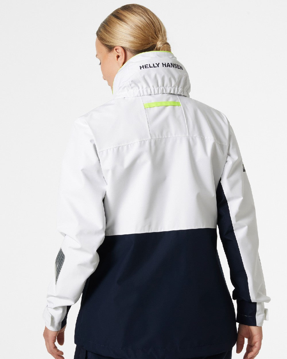 White coloured Helly Hansen Womens Newport Inshore Sailing Jacket on grey background 