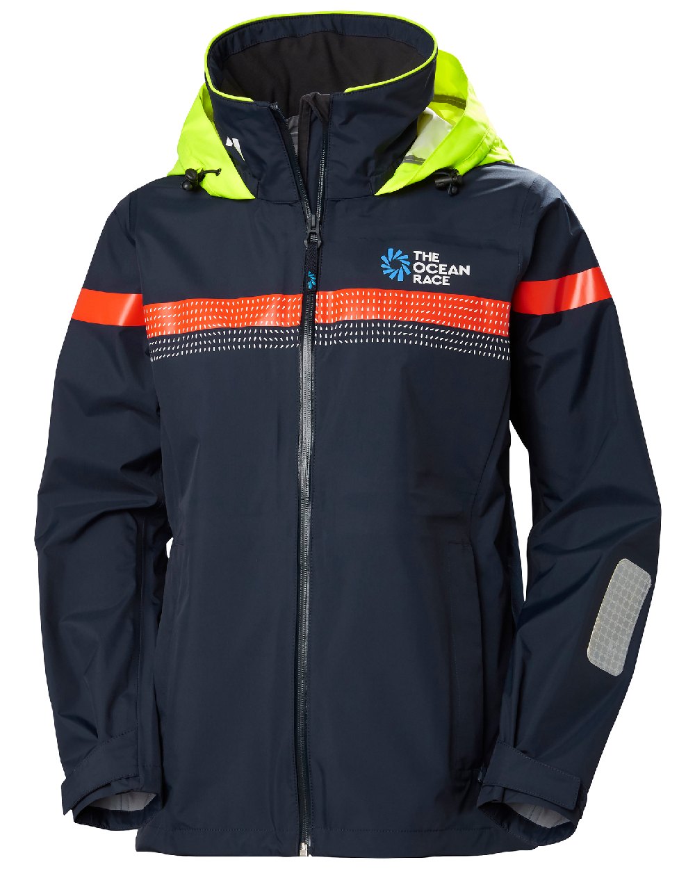 Navy coloured Helly Hansen Womens Ocean Race 3 Layer Sailing Shell Jacket on white background 