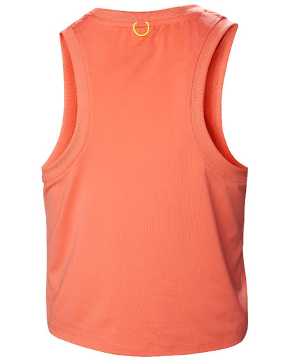 Peach Echo coloured Helly Hansen Womens Ocean Cropped Tank Top on white background 