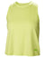 Sunny Lime coloured Helly Hansen Womens Ocean Cropped Tank Top on white background #colour_sunny-lime