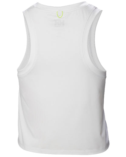 White coloured Helly Hansen Womens Ocean Cropped Tank Top on white background 