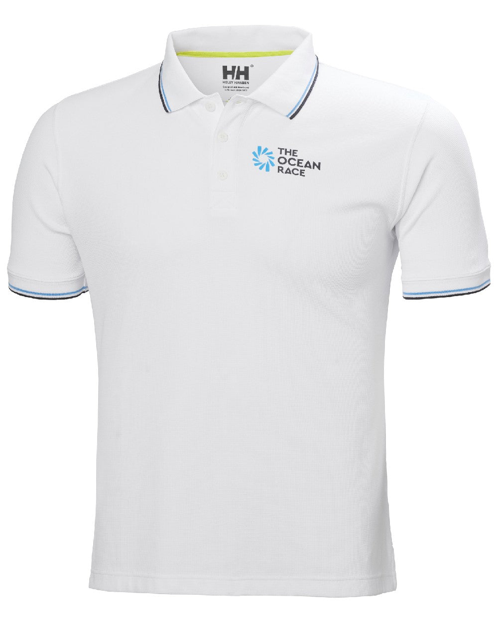 White coloured Helly Hansen Womens Ocean Race Polo Shirt on white background 