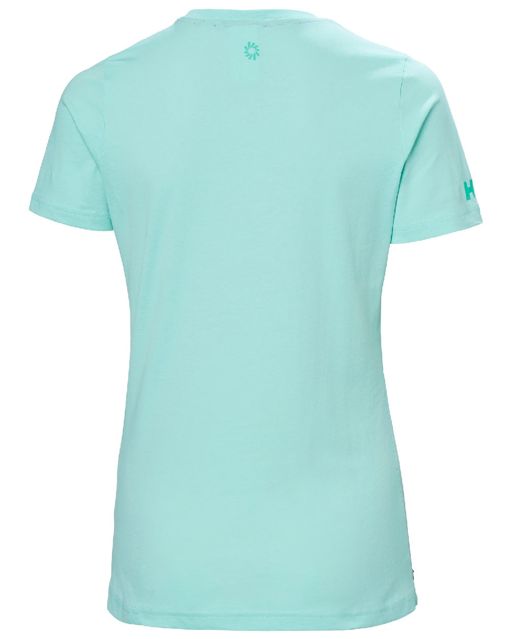 Blue tint coloured Helly Hansen Womens Ocean Race T-Shirt on white background 