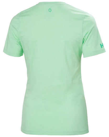 Mint coloured Helly Hansen Womens Ocean Race T-Shirt on white background 