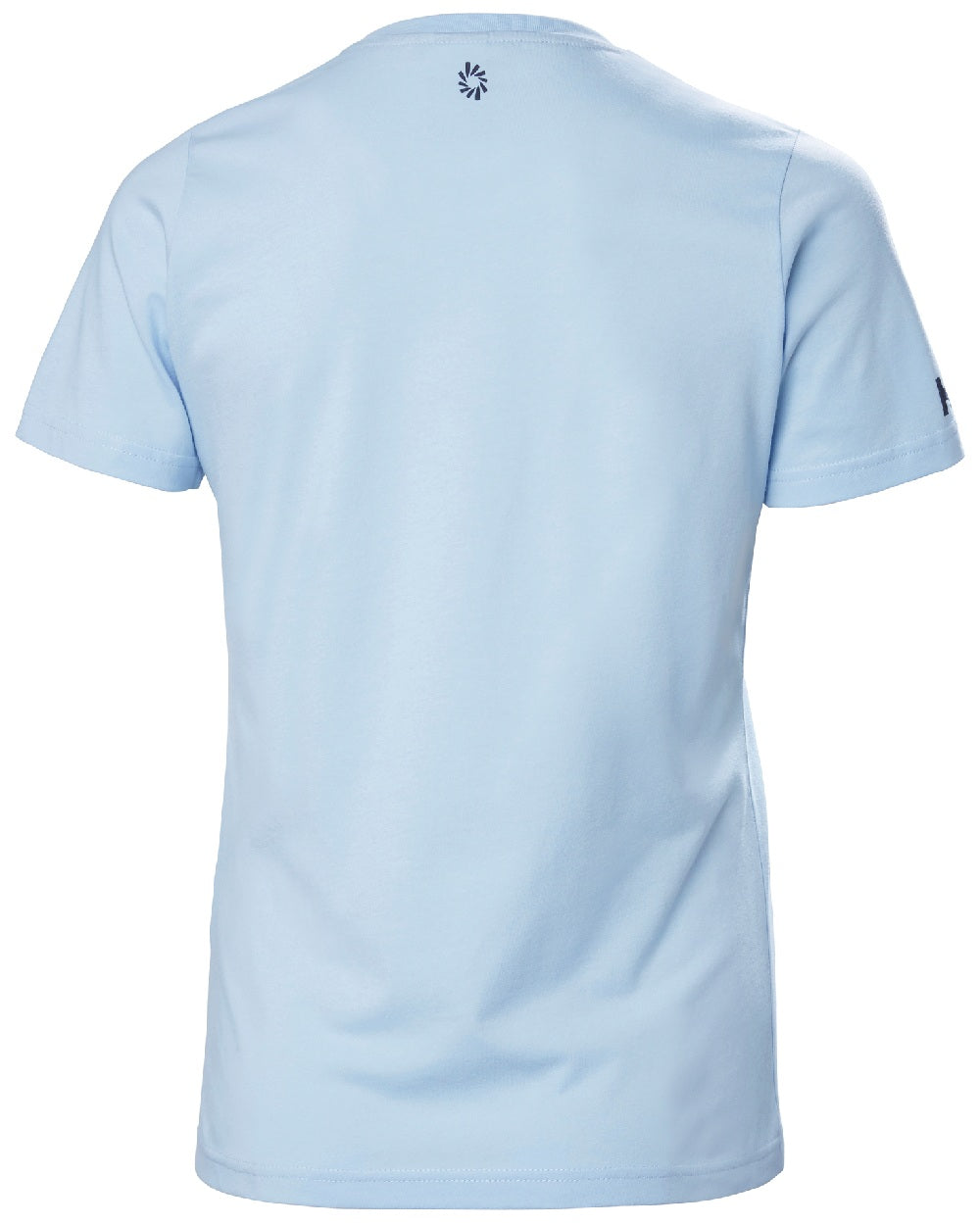 Pinnacle Blue coloured Helly Hansen Womens Ocean Race T-Shirt on white background 