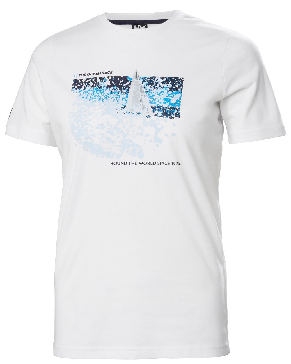 White lv coloured Helly Hansen Womens Ocean Race T-Shirt on white background 