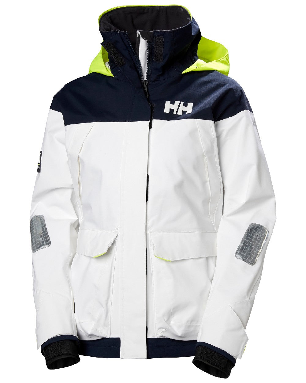 White coloured Helly Hansen Womens Pier 3.0 Coastal Sailing Jacket on white background 