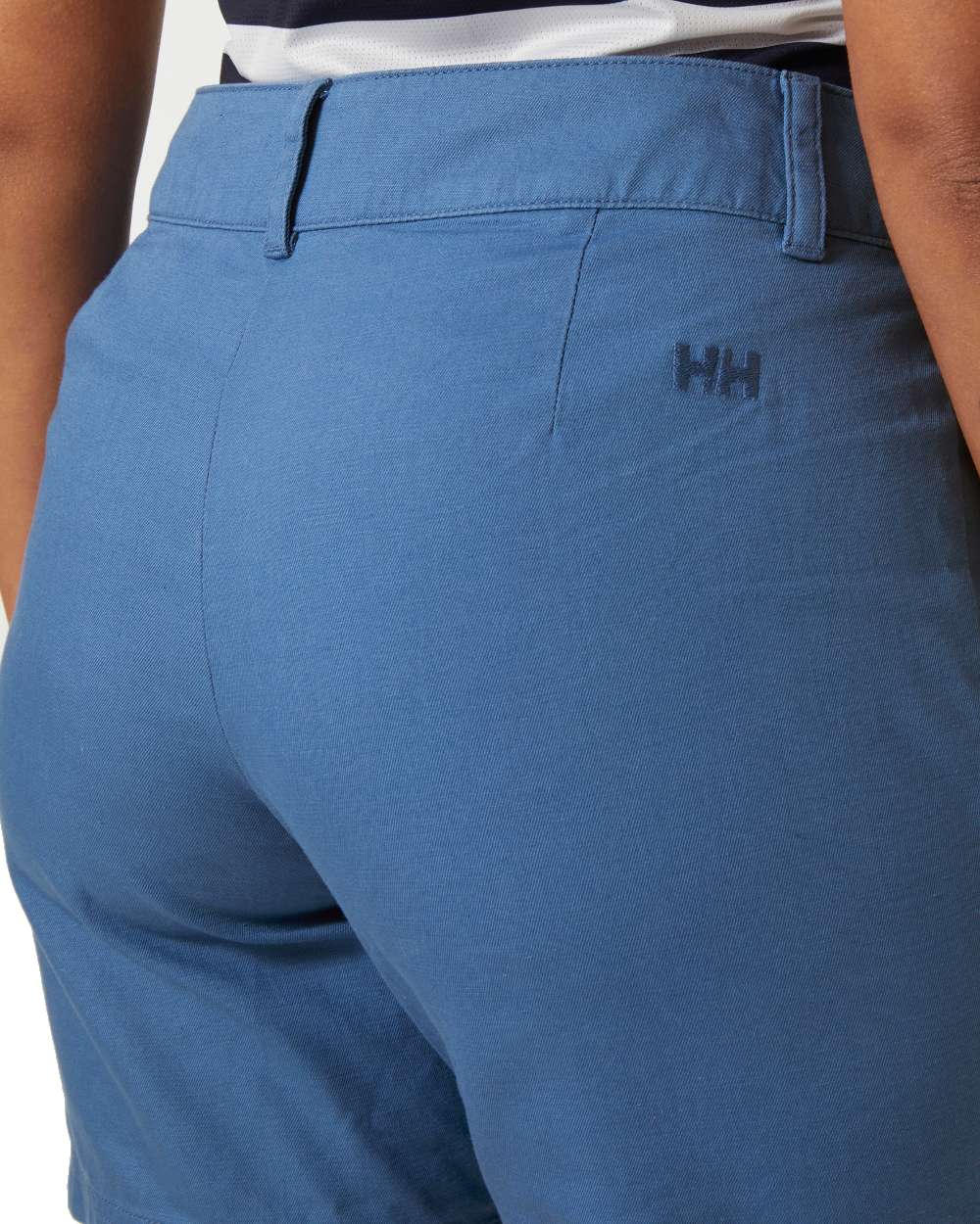 Azurite coloured Helly Hansen Womens Pier Shorts on white background 