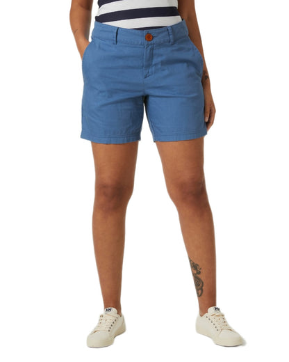 Azurite Coloured Helly Hansen Womens Pier Shorts on White Background
