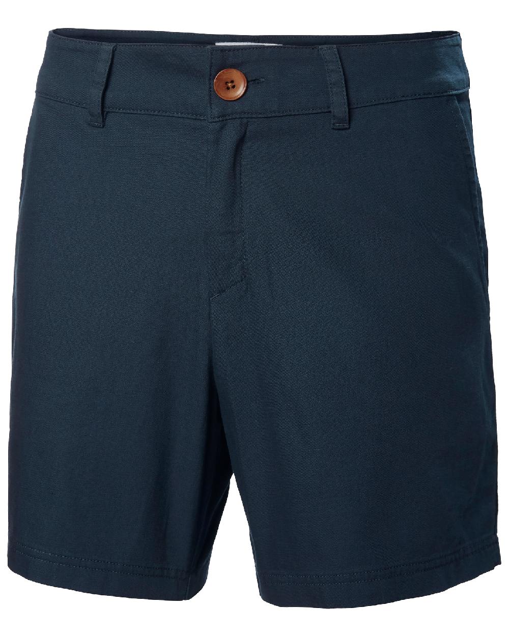 Navy coloured Helly Hansen Womens Pier Shorts on white background 
