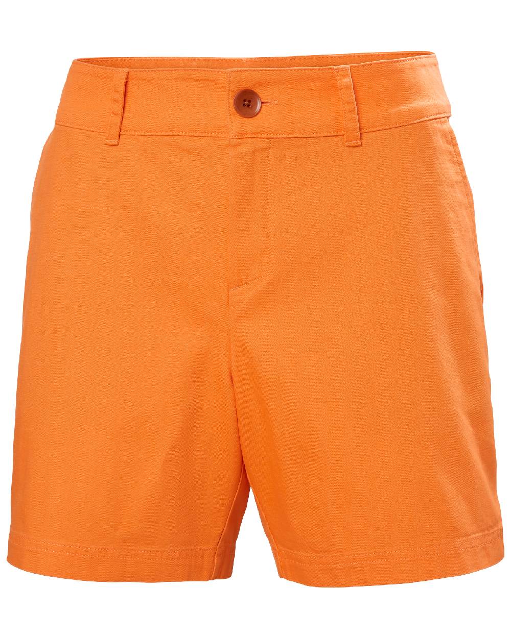 Poppy Orange coloured Helly Hansen Womens Pier Shorts on white background 