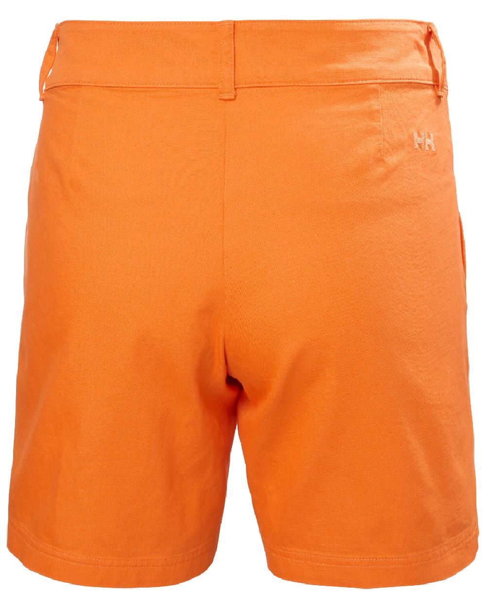 Poppy Orange coloured Helly Hansen Womens Pier Shorts on white background 