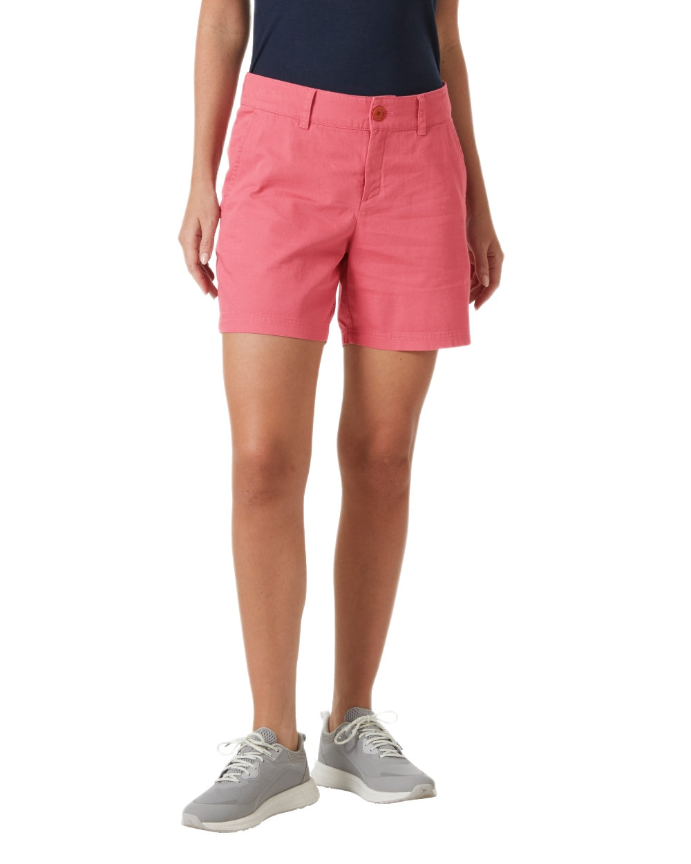 Washed Red Coloured Helly Hansen Womens Pier Shorts on White Background
