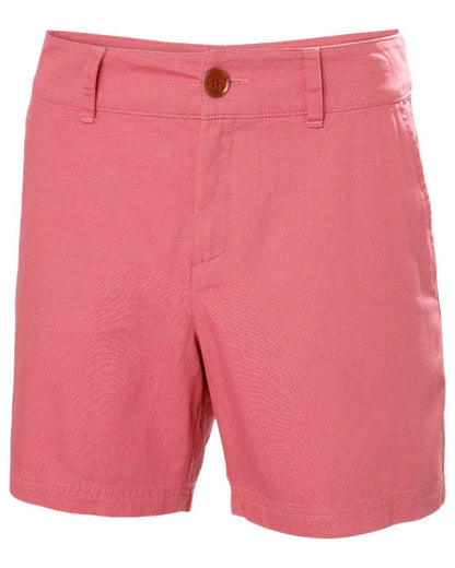 Washed Red Coloured Helly Hansen Womens Pier Shorts on White Background
