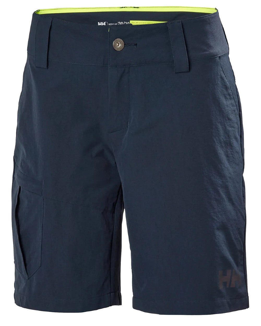 Navy coloured Helly Hansen Womens Quick Dry Cargo Shorts on white background 