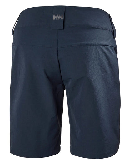 Navy coloured Helly Hansen Womens Quick Dry Cargo Shorts on white background 