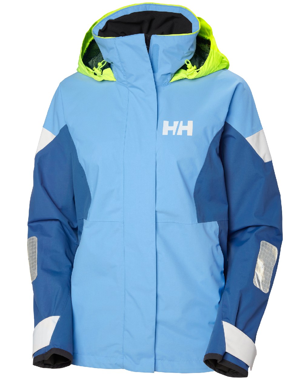 Bright Blue coloured Helly Hansen Womens Newport Regatta Sailing Jacket on white background 