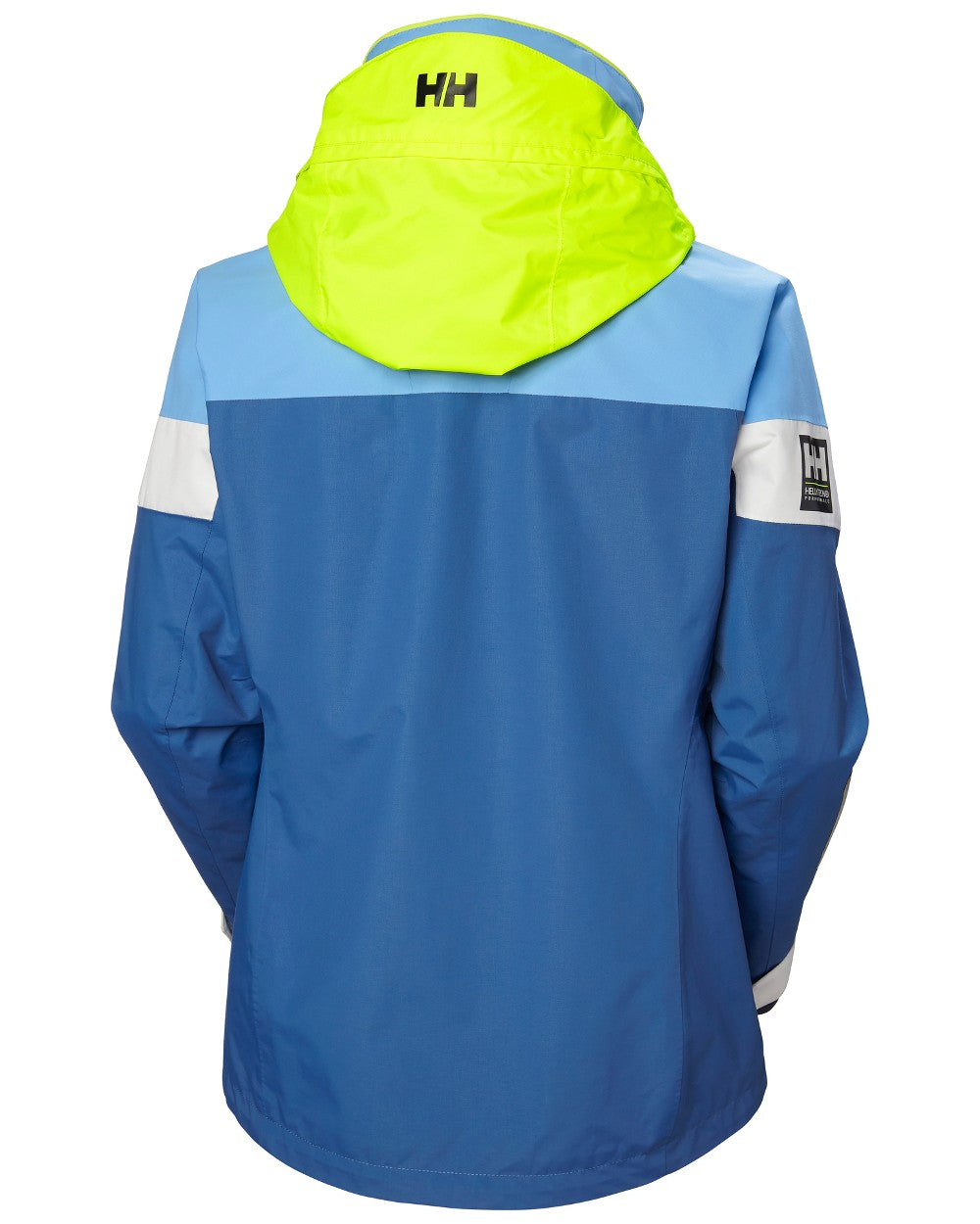 Bright Blue coloured Helly Hansen Womens Newport Regatta Sailing Jacket on white background 