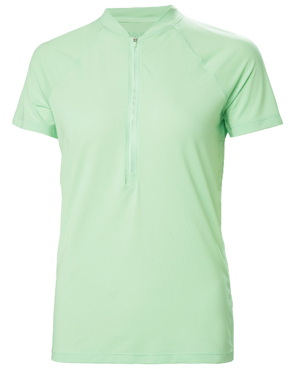 Mint coloured Helly Hansen Womens Siren Half Zip Quick Dry T-Shirt on white background 