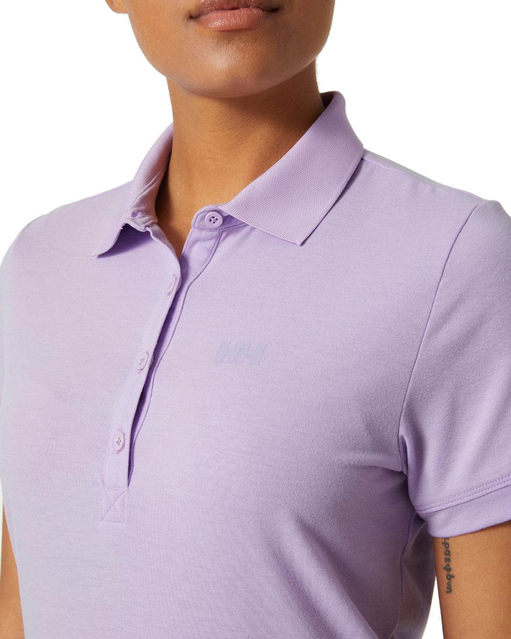 Lilatech coloured Helly Hansen Womens Siren Quick Dry Polo T-shirt on white background 