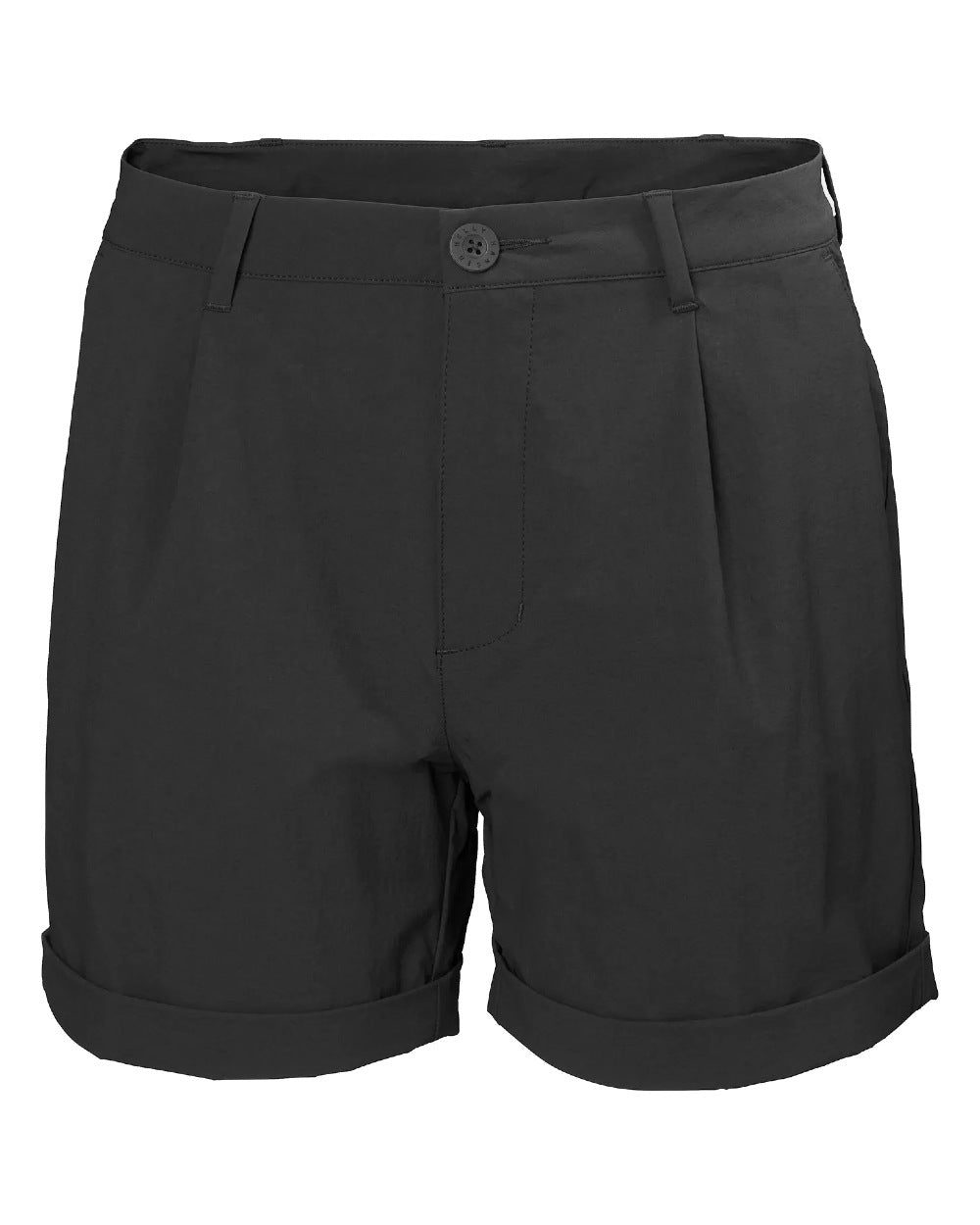 Ebony coloured Helly Hansen Womens Siren Quick Dry Shorts on grey background 