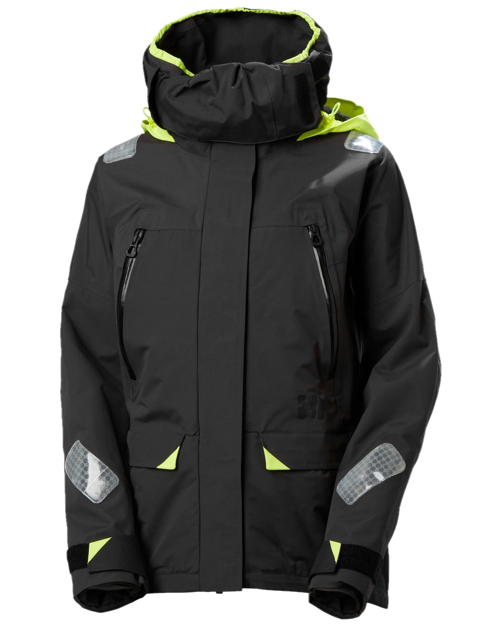 Ebony Coloured Helly Hansen Womens Skagen Offshore Sailing Jacket on White Background
