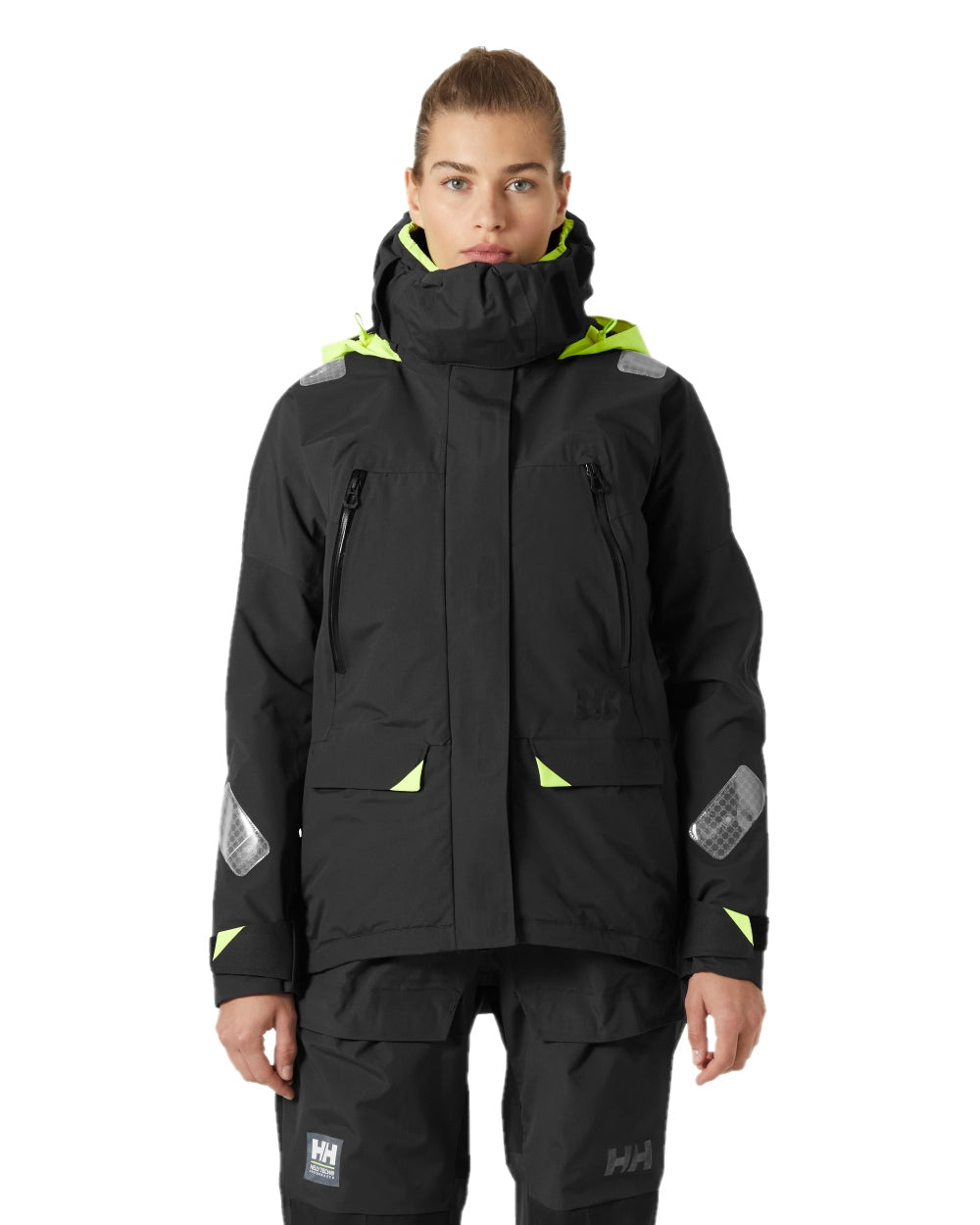 Ebony Coloured Helly Hansen Womens Skagen Offshore Sailing Jacket on White Background
