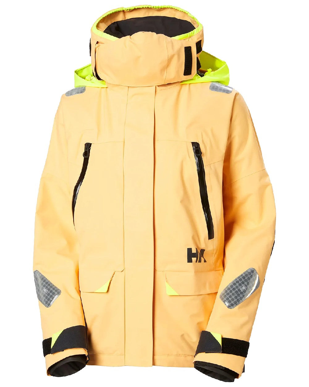 Miami Peach coloured Helly Hansen Womens Skagen Offshore Sailing Jacket on white background 