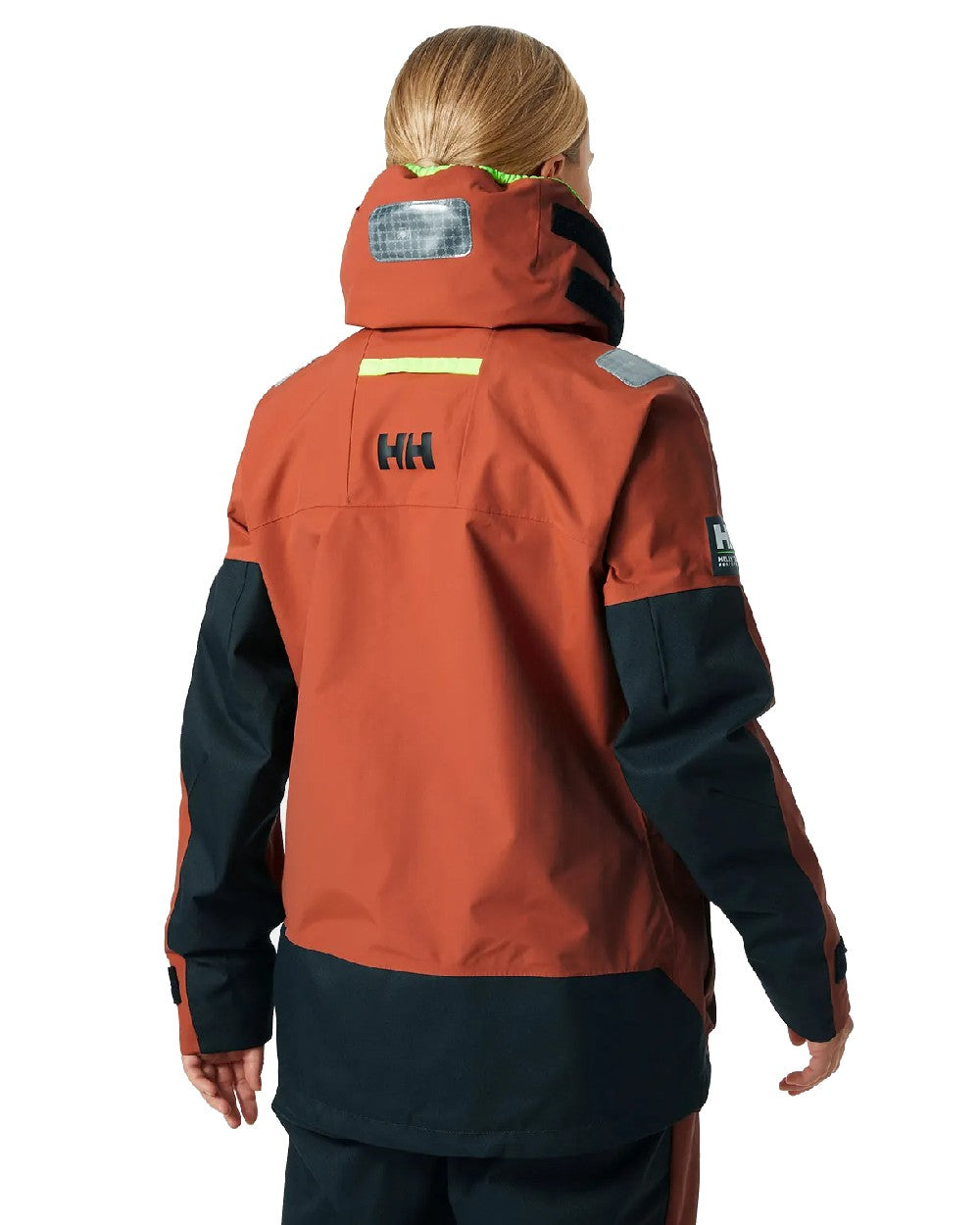 Terracotta coloured Helly Hansen Womens Skagen Offshore Sailing Jacket on white background 