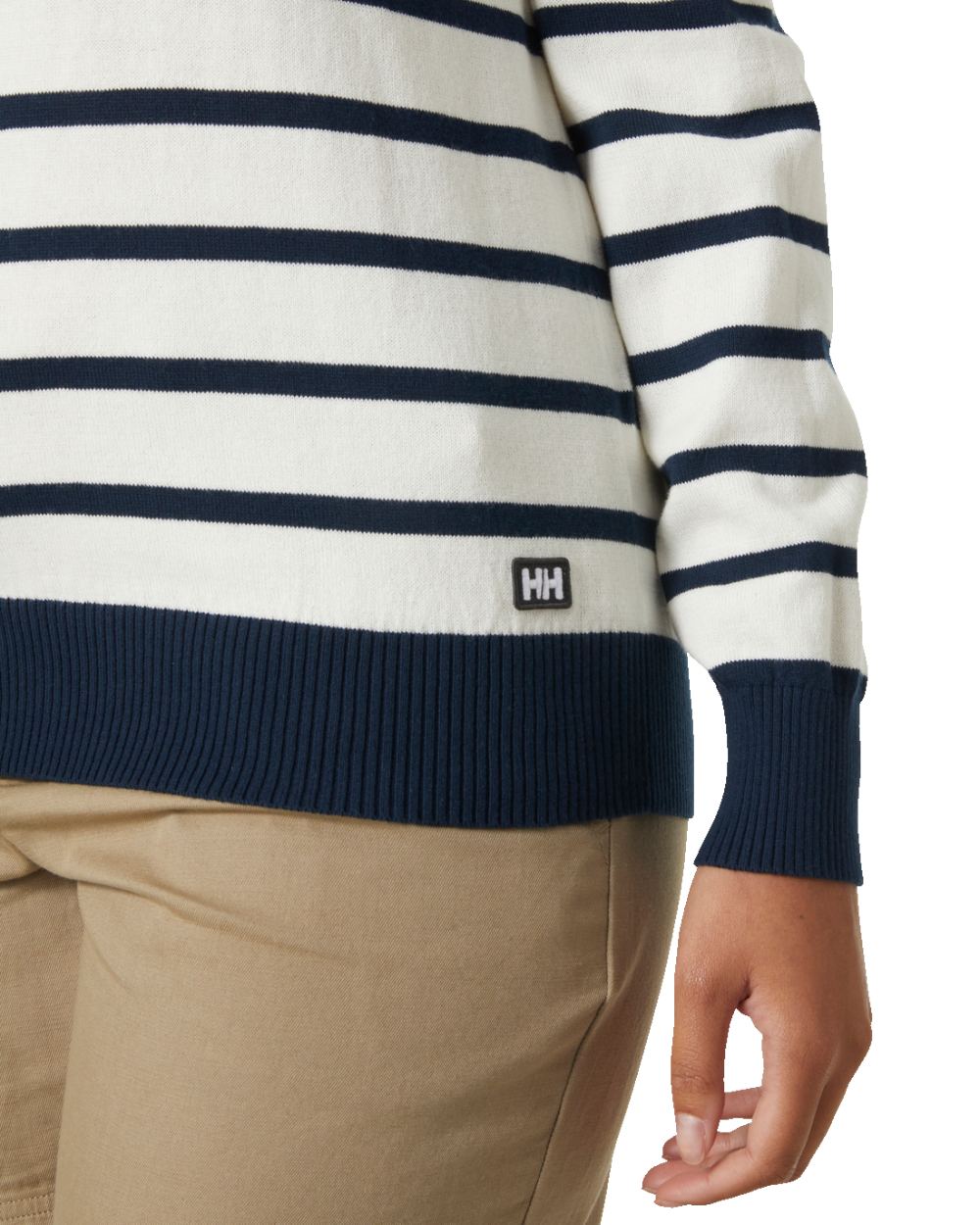 Navy Stripe Coloured Helly Hansen Womens Skagen Sweater 2.0 On A White Background 