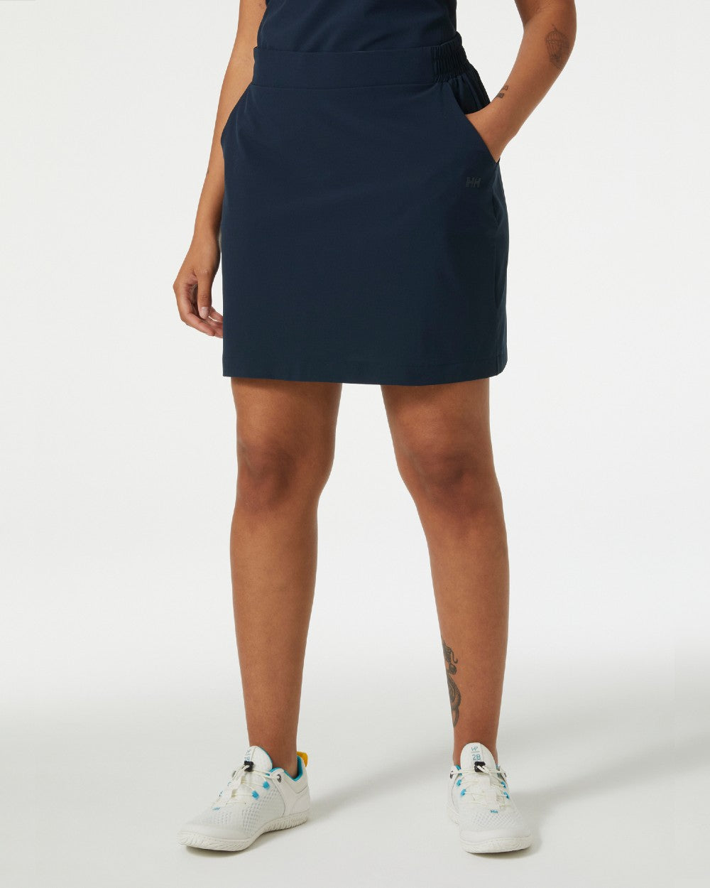 Navy coloured Helly Hansen Womens Thalia Skirt 2.0 on grey background 