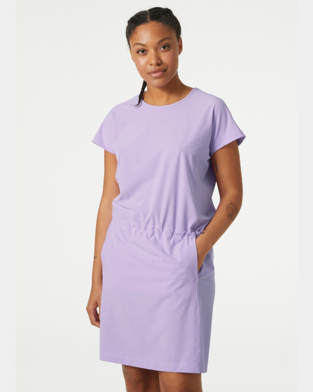 Heather coloured Helly Hansen Womens Thalia Summer Dress 2.0 on grey background 