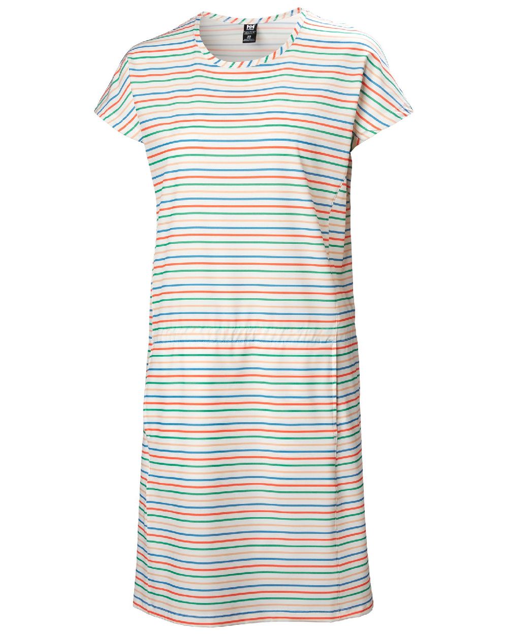 Snow Multistripe coloured Helly Hansen Womens Thalia Summer Dress 2.0 on white background 