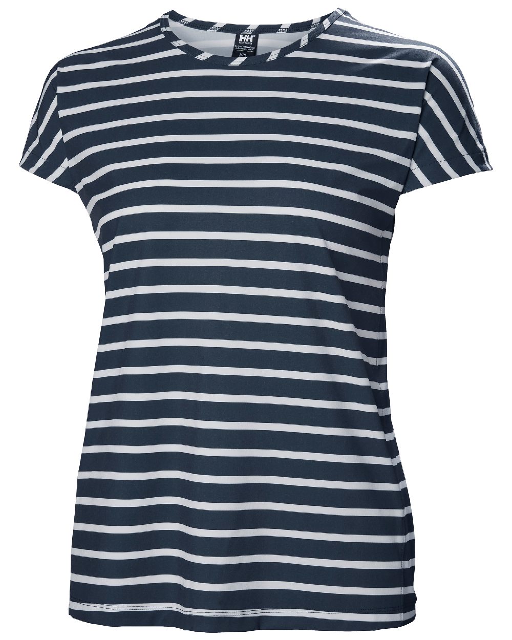 Navy Stripe coloured Helly Hansen Womens Thalia Summer Top on white background 