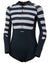 Navy Stripe coloured Helly Hansen Womens Waterwear Long Sleeve Wetsuit on white background #colour_navy-stripe
