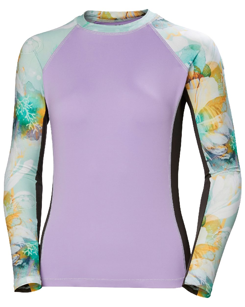 Jade Esra coloured Helly Hansen Womens Waterwear Rashguard on white background 