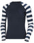 Navy Stripe coloured Helly Hansen Womens Waterwear Rashguard on white background #colour_navy-stripe